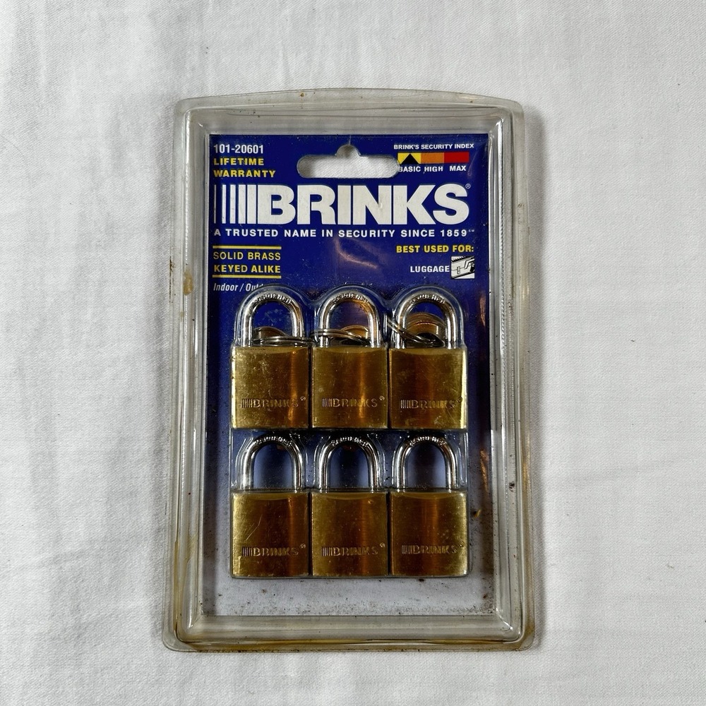 NOS Brinks Luggage Locks 6 Pack 101-20601 Keyed Small Locks